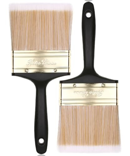 Bates- Deck Stain Brush, 2 Pack, 4 Inch, Soft Tip Wood Stain Brushes for Wood, Brass Plated Steel Ferrule, Ergonomic Handle - size: 4 Inch, 2 Pack