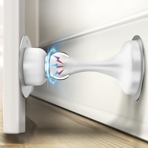 Door Stop Magnetic Door Stoppers, Door Stoppers for Bottom of Door Magnetic Door Catch with 3D Double-Sided Adhesive Tape, No Drilling, Screws for Stronger Mount, Hold Your Door Open - style: 1 Pack-White