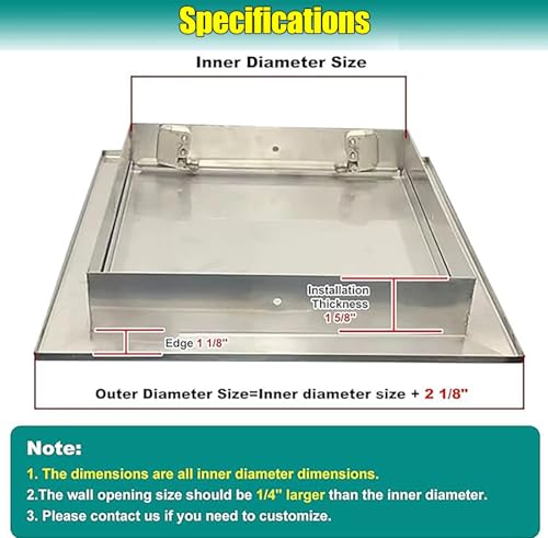 Wall/Ceiling Small Plumbing Access Panel for Drywall - Stainless Steel, 5x5 4x4 6x6 7x7 8x8 9x9 10x10, Square Rectangle Recessed Wall Hole Cover Plate(6x9in) - size: 6x9in