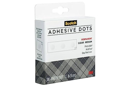 Scotch Adhesive Dots, Medium, 0.3 inches, 300 Dots/Pack, Easy Dispensing, Permanent, Photo-Safe, 1-Pack - size: 300 Count (Pack of 1), style: Original packaging