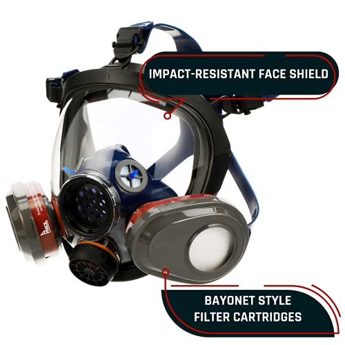 Parcil Distribution Full Face Respirator Mask - Air Purifying, Organic Vapor & Particulate - Industrial Use - CE Tested - color: Pd-101 Burnt Bronze