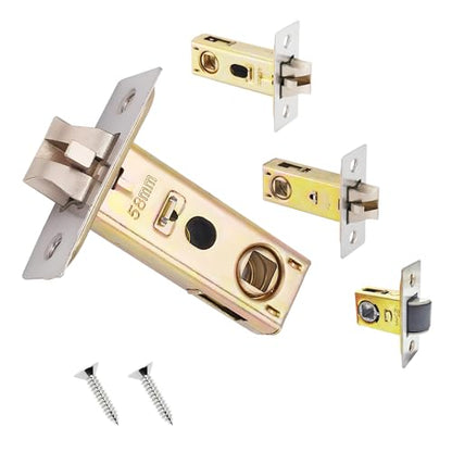 Qrity 40mm Tubular Latch, Forked Mortice Latch, Mute Door Sprung Latch, with Stainless Steel Panel for Internal Doors, Lever Door Handles - size: 40mm