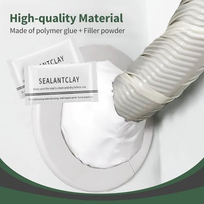 Waterproof Sealant Mastic,Pack of 8 White Seal Putty Waterproof Duct Seal Repair Sealing Clay, Quick Mending Mud for Drain Connection, Wall Hole, Air Conditioning Hole Seal Putty (16 Pack) - color: White