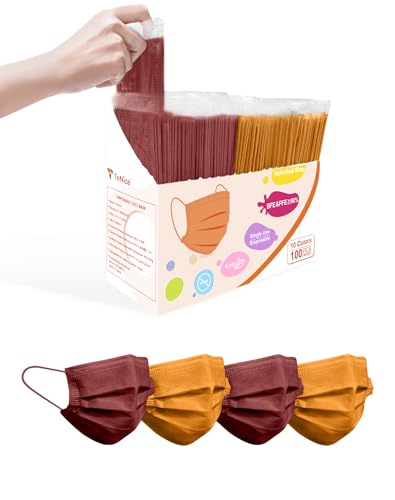 Face Masks Disposable 100 Pack, 4 Ply ASTM Level 3 Medical Grade, Breathable for Adult Outdoor Protection, Individually Wrapped for Home, School & Office, Vintage Charm - color: Vintage Charm