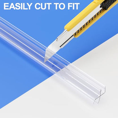 Yecaye 3 Pack 39" Frameless Shower Door Bottom Seal, 3/8" (10mm) Glass Seal Strip, Shower Door Sweep with Drip Rail, Stop Leaks and Create a Water Barrier - style: New Bottom-3/8"x39"