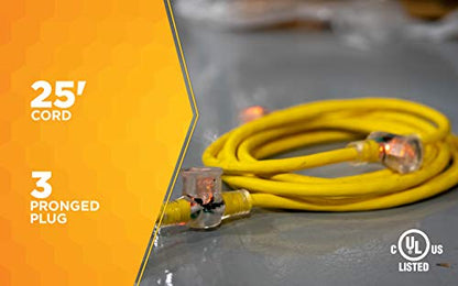 Coleman Cable 9001 14/3 STW Cord Runner Extension Cord, 25-Foot