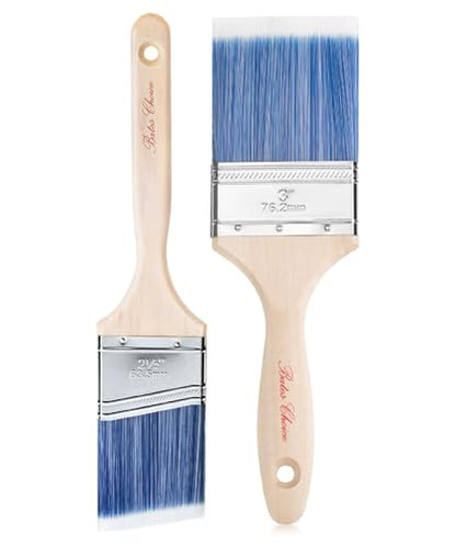Bates - 2 Pack, 3 Inch & 2.5 Inch, Wood Handle, Paint Brushes Set, Professional House, Trim, Sash Paint Brush - color: Wood Handle Angle/Flat, size: 2 Pack, 2.5” & 3”