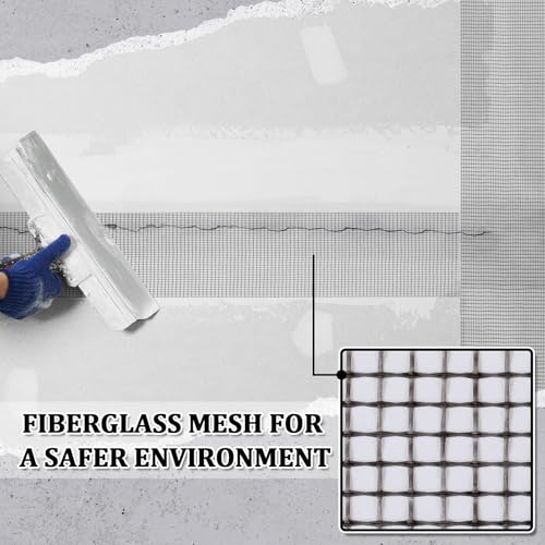 150 ft x 6 Inch Cement Board Joint Tape Self Adhesive Durable Gray Fiberglass Mesh Drywall Mesh Repair Tape for Cement Board Joints Repairing, Sealing and Strengthening - size: 150 ft X 6 Inch