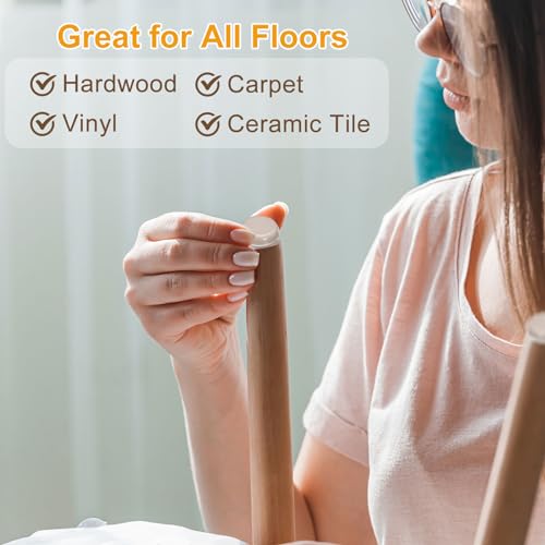 uxcell Furniture Sliders, 8Pcs 2" - Plastic Self-Adhesive Round Sliding Pads, Chair Glides for Carpeted Tile Vinyl Hardwood Floors (Brown)
