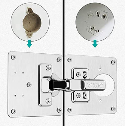 Cabinet Hinges Repair Plate,Stainless Steel Hinge Repair Brackets Kit,Kitchen Cupboard Door Hinge Repair Plate Kit Includes Fixing Screws,Protect Wooden Kitchen Cabinet Door,Furniture(4 PCS)… - size: 4 PCS