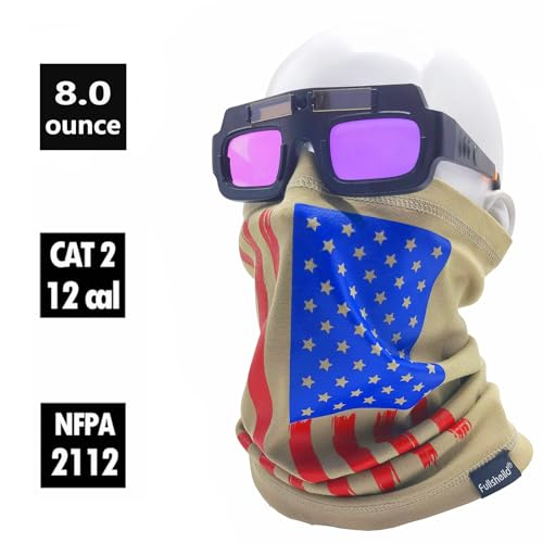 Fullsheild FR Flame Resistant Face Mask Full Cover Neck Gaiter Snood for Welding Hunting Army Military Working - color: Summer-american Flag