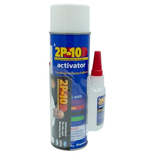 FastCap 2P-10 SoloKit - Instant Adhesive & Activator Set Professional Woodworking Glue Kit (12 oz Activator + 2 oz Thick Adhesive)
