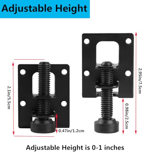 4 Pack Heavy Duty Furniture Leveling Feet, 1-inch Adjustable Height Leg Leveler, Adjustable Furniture Leveler with Screws, Allen Wrench for Cabinets, Furniture, Table Flawless Leveling - size: I inch
