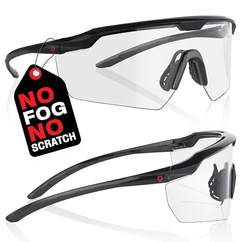 NoCry Tactical Shooting Glasses Men and Women — Z87+ Ballistic Military Grade Shooting Range Eye Protection — Ventilated Anti-Scratch & Anti-Fog UV Safety Glasses With Adjustable Temples and Nose Pads