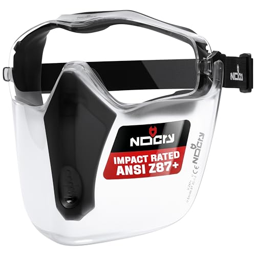 NoCry Safety Face Shield Mask for Work with Premium Anti Fog and Anti Scratch Technology — Durable ANSI Z87.1 Certified Grinding Face Shield with Extreme Impact Resistance - style: Premium Goggles + Shield