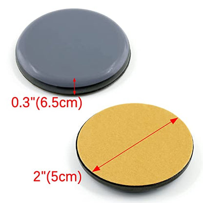 Piutouyar 12Pcs 2" Teflon Furniture Glides Pads, Self Stick Furniture Sliders Kits for Carpet Tile Hardwood Ground Protector, Round (Pack of 2) - size: Round 2"Dia. (Pack of 2)