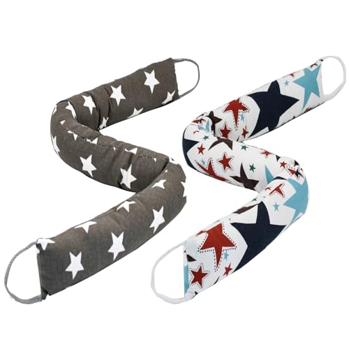 Weighted Door Draft Stopper, 2 Pack 36 Inch Under Door Blocker, Bottom of Door Window Air Noise Light Gap Filler, Saving Energy Cartoon Print Canvas Cotton 2.2Lb - size: 36 inch
