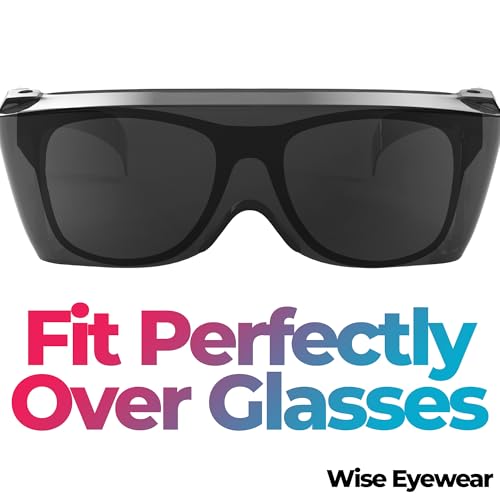 Cover-Ups Black Fit Over Sunglasses - Wrap Around Sunglasses - People Who Wear Prescription Glasses in the Sun - color: Black