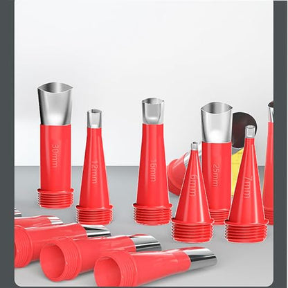 30 Pcs Caulk Finisher Kit Stainless Steel Caulking Nozzle Tips Reusable Caulking Tool Kit with Connection Bases