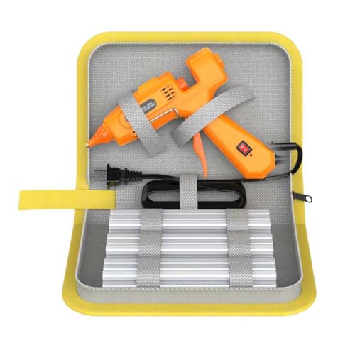 IZIO 100W Professional Hot Glue Gun Kit - Fast Heating, Non-Drip, Anti-Scald Nozzle, Safe & Ergonomic Grip, Includes 21 Glue Sticks (7/16") and Storage Bag - Full Size, Orange - color: Orange