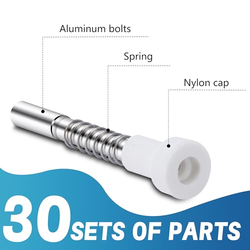 30 Pack Window Screen Plunger Latches with Caps-5/32" x 1-1/2" Aluminum Alloy Window Screen Retainer Pins-Replacement Window Screen Clips for Securing Window Screens - color: 30 Pcs