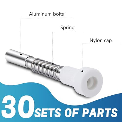 30 Pack Window Screen Plunger Latches with Caps-5/32" x 1-1/2" Aluminum Alloy Window Screen Retainer Pins-Replacement Window Screen Clips for Securing Window Screens - color: 30 Pcs