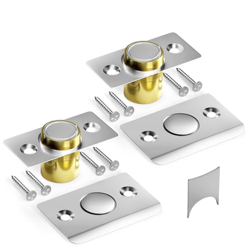 Tonitrui Silent Ball Catch, Adjustable Strong Magnet Door Catch，Using Noise Free, Replacing Door Ball Catch, with Identical Installation Dimension(2 Pack, Silver) - color: Silver, size: 2 Pack