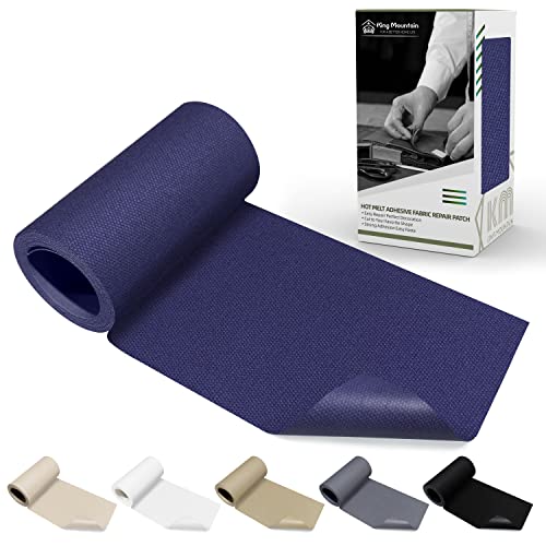 KING MOUNTAIN Canvas Iron on Patch,3"×60",Waterproof 100% Cotton Fabric Repair Patch,Used for Various Sofa,Tent,Clothes,Seats,Suitcases (Dark Blue) - color: Dark Blue, size: Canvas-3"x60"