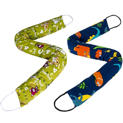 Weighted Door Draft Stopper, 2 Pack 48 Inch Under Door Blocker, Bottom of Door Window Air Noise Light Gap Filler, Saving Energy Cartoon Print Canvas Cotton 2.8Lb - size: 48 inch