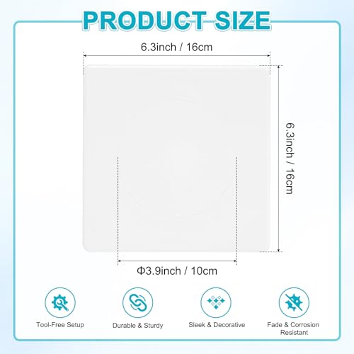 M METERXITY 1-Pack Access Panel for Drywall, 4x4 Inch Plastic Self Adhesive Wall Hole Cover Access Doors for Wiring Cable/Ceiling, Removable Plumbing Wall Panel [White, Round] - color: White