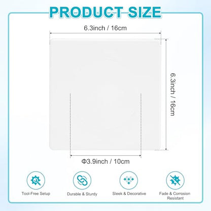 M METERXITY 1-Pack Access Panel for Drywall, 4x4 Inch Plastic Self Adhesive Wall Hole Cover Access Doors for Wiring Cable/Ceiling, Removable Plumbing Wall Panel [White, Round] - color: White