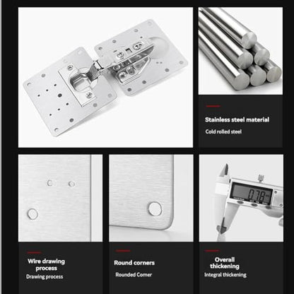 10PCS Hinge Repair Plate,Cabinet Hinge Repair Plate with Customized Screws,Stainless Steel Kitchen Cupboard Door Hinge Repair Brackets with Holes for Kitchen Cupboards - style: Modern-10PCS-square