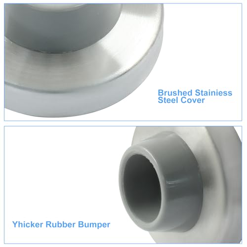 Concave Wall Door Bumper Stop Brushed Satin Nickel, 6 Pcs Stainless Steel Door Stoppers Wall Protector Door Stops, Round Rubber Door Knob Stoppers Wall Protector