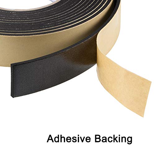 uxcell Sealing Foam Tape 30mm Wide 3mm Thick 5m/16.4ft Long, EVA Self Adhesive Weather Strip for Window Door Insulation - size: 30mmx3mmx5m