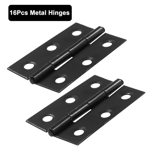 Murtenze 16 Pack 2 Inch Door Hinges, Black Butt Hinges with Mounting Screws - color: Black, size: 2 Inch - 16 PCS