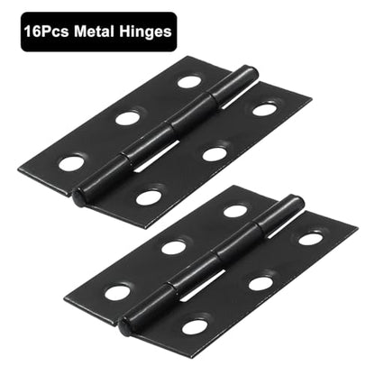 Murtenze 16 Pack 2 Inch Door Hinges, Black Butt Hinges with Mounting Screws - color: Black, size: 2 Inch - 16 PCS
