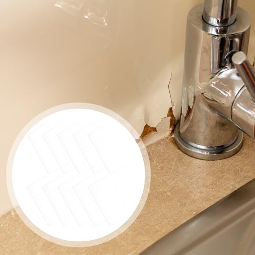 10 Pcs Bathtub Hole Patch Siding Wall Repair Kit Waterproof Patch Holes Blemishes Tools Self Adhesive White Tape for Cracked Pool Liner Roof Skylight and Vinyl Skirting(Transparent) - color: Transparent