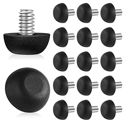 Dunzy 20 Pcs M8 Adjustable Furniture Levelers 20 Pcs, Screw-in Leg Leveling Feet, Black Patio Furniture Replacement Feet for Chair, Table, Cabinet, Desk, Uneven Floor Protection