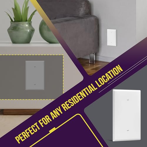 ENERLITES Blank Device Wall Plate, Jumbo Blank Covers, Over-Size 1-Gang 5.5" x 3.5", Unbreakable Polycarbonate Thermoplastic, 8801O-W, White - color: White, size: Over-Size