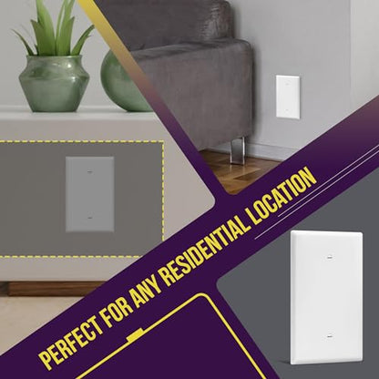 ENERLITES Blank Device Wall Plate, Jumbo Blank Covers, Over-Size 1-Gang 5.5" x 3.5", Unbreakable Polycarbonate Thermoplastic, 8801O-W, White - color: White, size: Over-Size