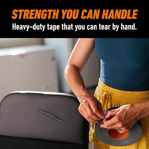 Gorilla Duct Tape, Black Tape, 1.88" x 50 yd (Pack of 6) - Heavy Duty and Weather Resistant for Indoor or Outdoor - size: 1.88" x 50 yd