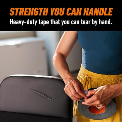 Gorilla Duct Tape, Black Tape, 1.88" x 50 yd (Pack of 6) - Heavy Duty and Weather Resistant for Indoor or Outdoor - size: 1.88" x 50 yd