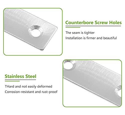 Bonsicoky 12Pcs T Shaped Mending Plate, 3.1" x 3.1" Stainless Steel Flat Corner Brackets, Corner Braces, Joining Plate, Repair Plate for Wood Furniture, Cabinet, Windows, Desks - style: T Shape