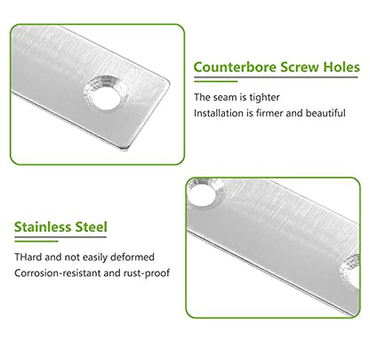 Bonsicoky 12Pcs T Shaped Mending Plate, 3.1" x 3.1" Stainless Steel Flat Corner Brackets, Corner Braces, Joining Plate, Repair Plate for Wood Furniture, Cabinet, Windows, Desks - style: T Shape