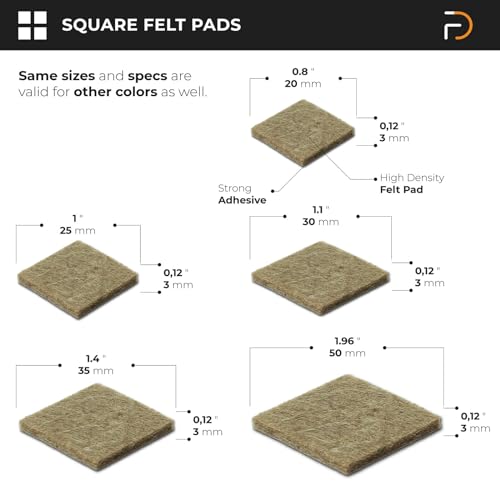Furndiy Felt Furniture Pads for Hardwood Floors, Self-Adhesive Felt Pad for Chairs & Seat Legs, Easy Slide, Anti Scratch, Noise Stopper, Bumper & Buffer, Floor Protection - Based in USA - 1" Black - size: 0.9" x 32Pcs Black