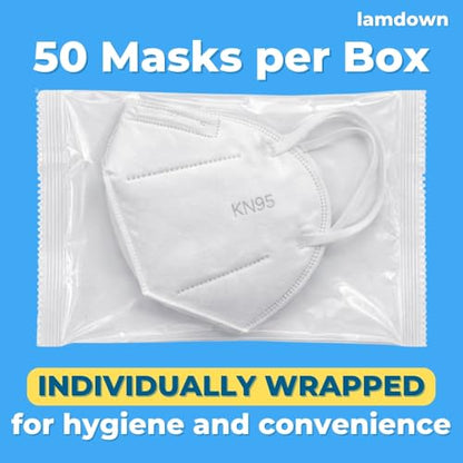 (600-Pack) KN95 Face Masks, Individually Wrapped, Premium Disposable Dust Mask, White - color: 600 Masks (White)