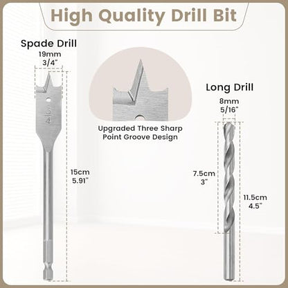 Starlink Cable Grommet Routing Kit for 3/4 inch Wall Hole, 4PCS Wall Grommets Accessories Including 3/4" Spade Drill Bit, Drill bit, and 40 Wall Wire Clips - size: 3/4 inch kit