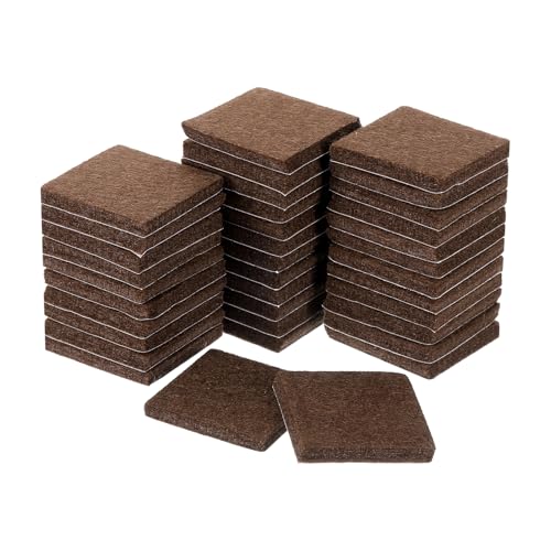 uxcell Furniture Pads, 36Pcs 1.5" - Square Self Adhesive Felt Furniture Pads, Floor Protectors for Furniture Feet Chairs Legs Hardwood Floors (Brown) - color: Brown, size: 1.5"