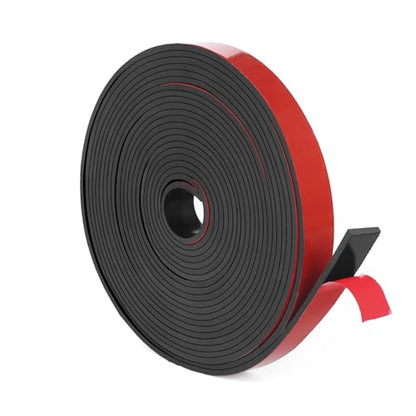 WochiTV Adhesive Solid Rubber Strips, 1/2" Wide x 1/16" Thick x 180" Long Self Stick Black Neoprene Rubber Rolls Perfect for DIY Insulation Cushion Gasket, Sealing, Liner, Weather Striping - size: 0.5" W X 180" L, style: 1/16" Thick Adhesive