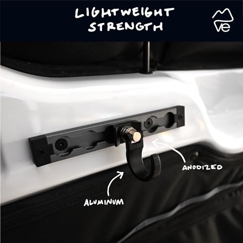 VanEssential Venture L-Track Spring Loaded Adjustable Gear Hook - Black - 2 pcs